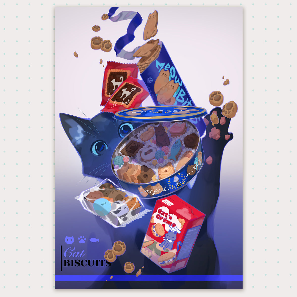 Cat Biscuit Print