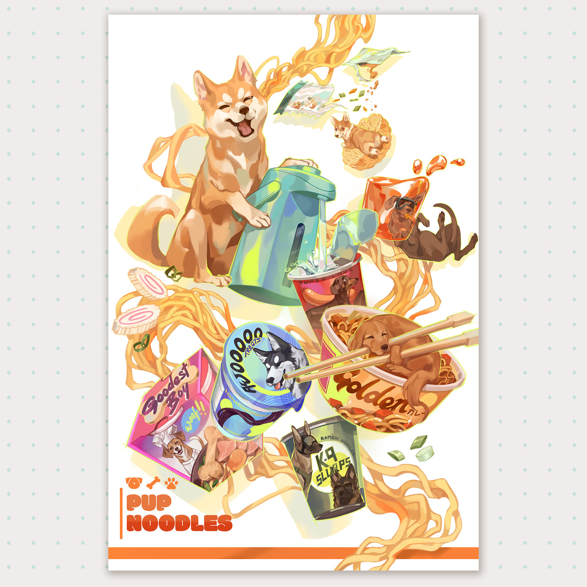 Pup Noodles Print