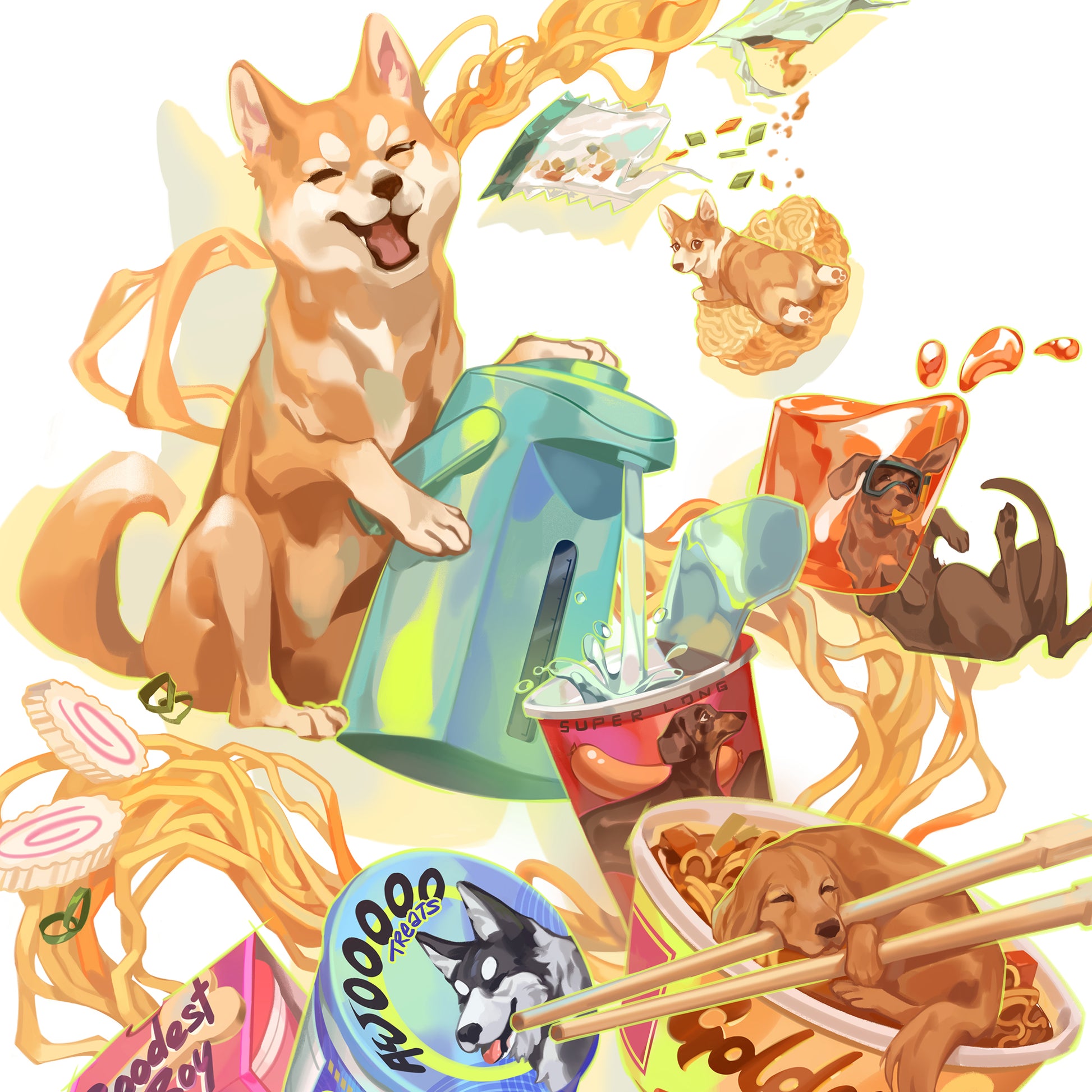Pup Noodles Print